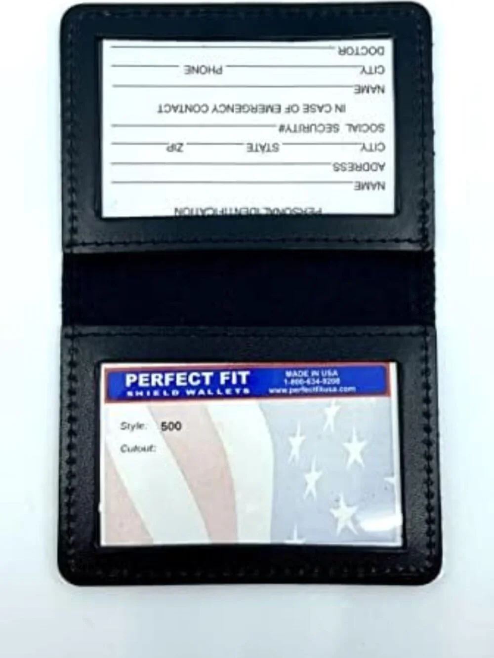 Slim Leather Bifold Wallet with 2 ID Holders, Dual Card Case, Perfect Fit